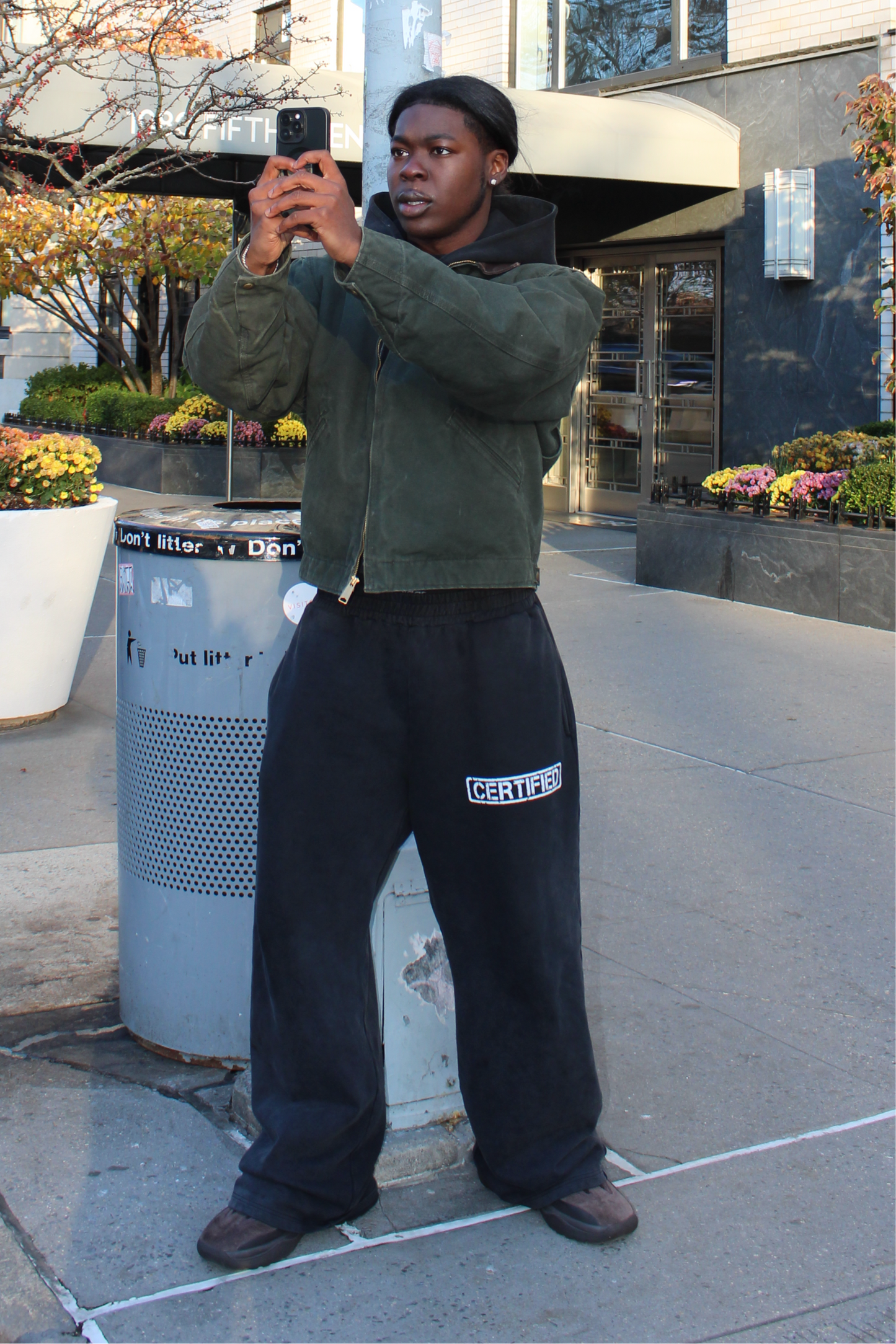 CHARCOAL Wide Leg Sweatpants