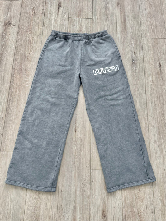 STONE GRAY Wide Leg Sweatpants