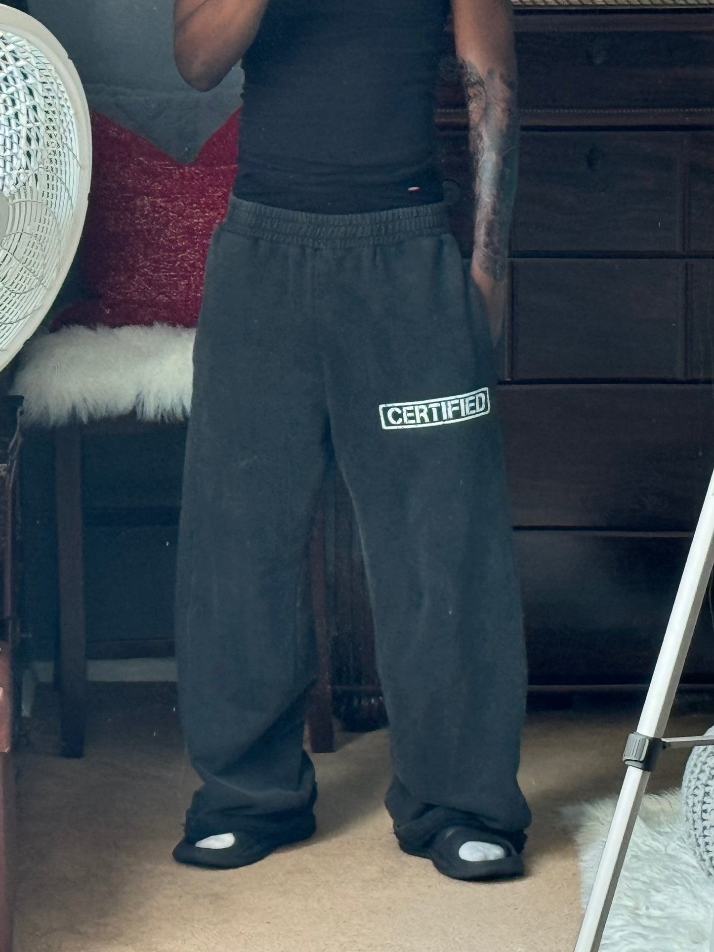 CHARCOAL Wide Leg Sweatpants